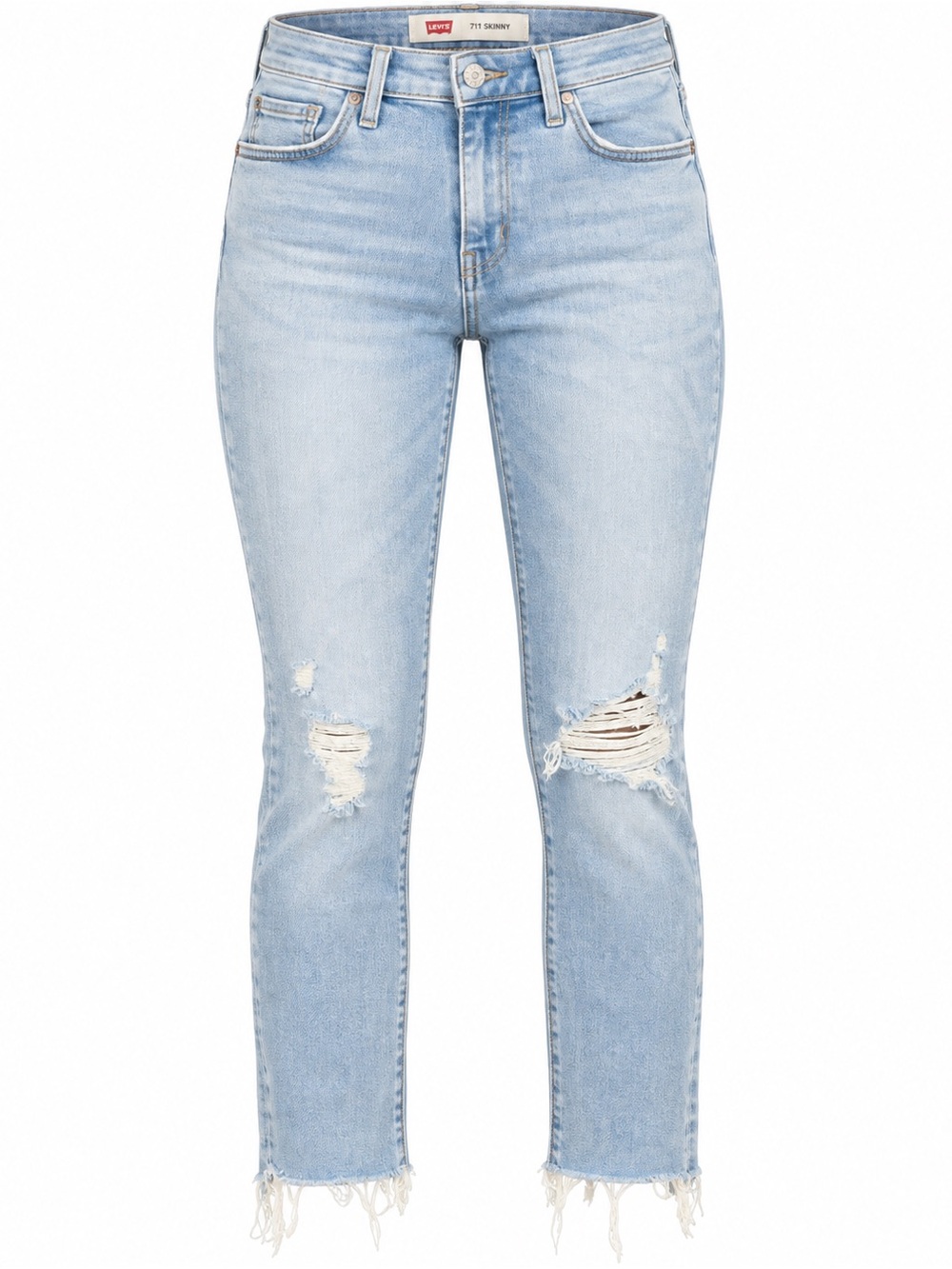 Levi’s 711 Skinny Filliforme Jeans Women’s 29 Light Wash Distressed Raw Hem